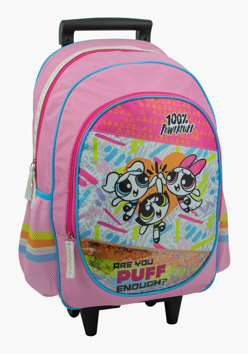 The Powerpuff Girls Print Trolley Backpack - 18 inches-Trolleys-image-0