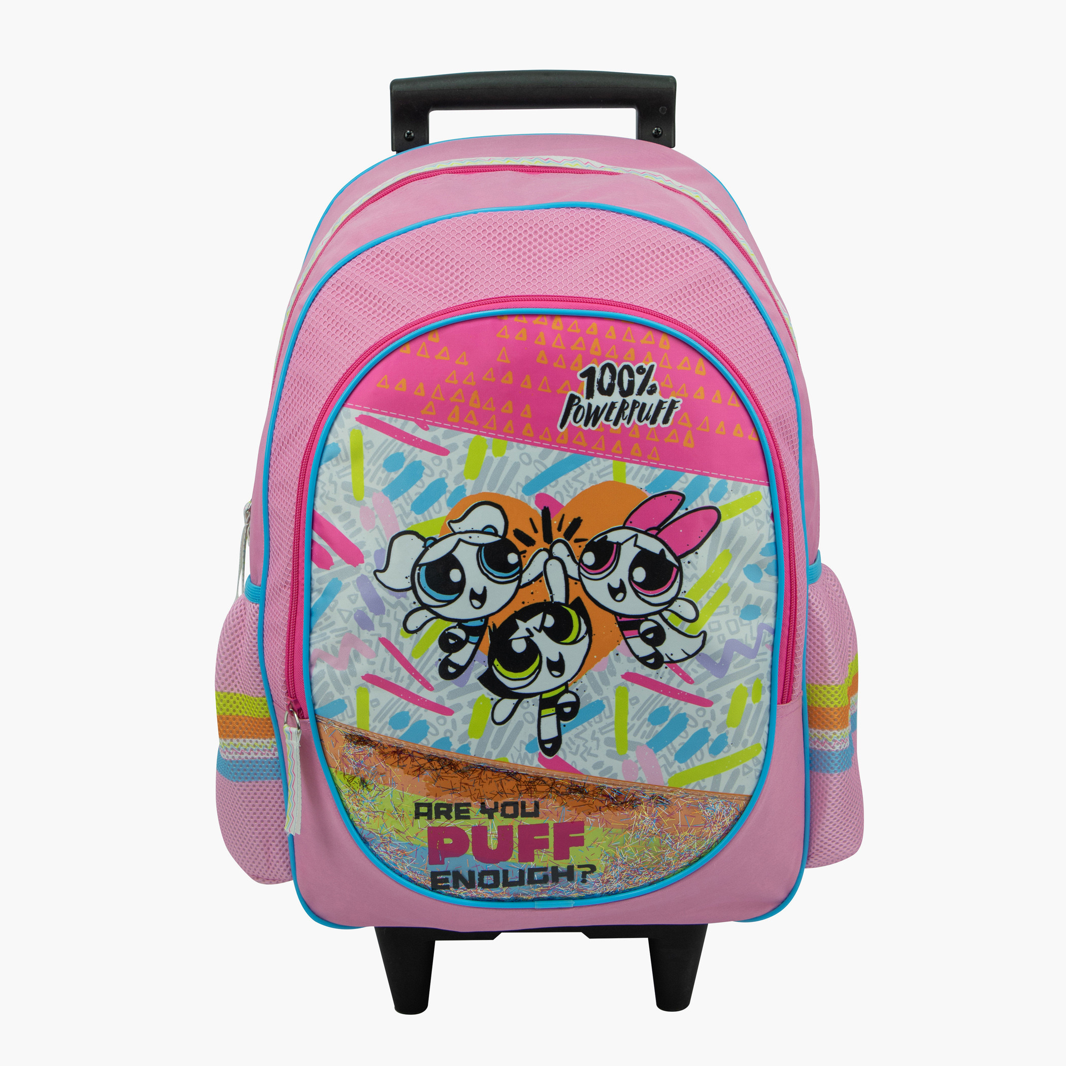 The Powerpuff Girls Print Trolley Backpack - 18 inches-school-bagsandbackpacks-trolleybags-image-2