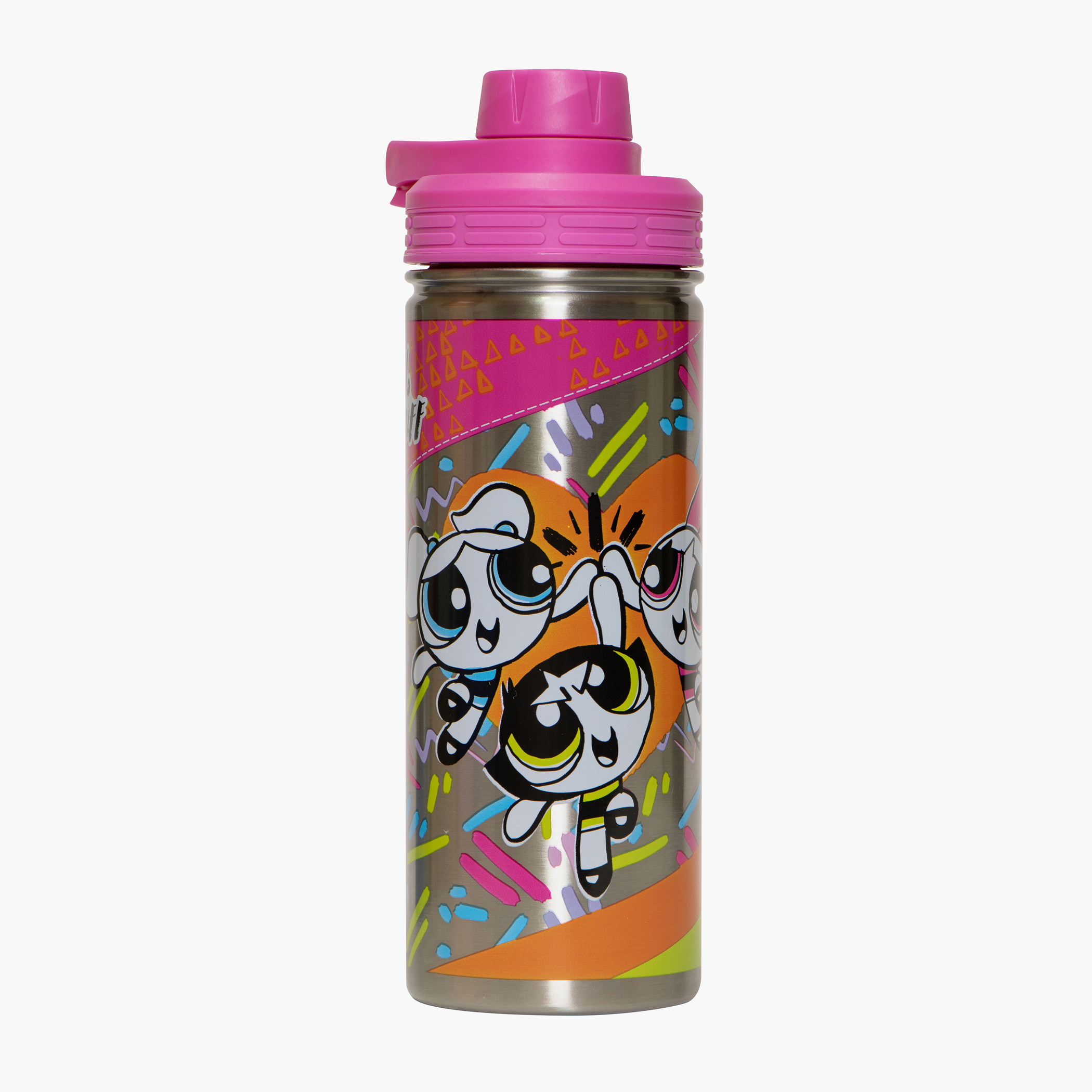 The Powerpuff Girls Print Water Bottle with Lid - 600 ml-school-waterbottles-image-1