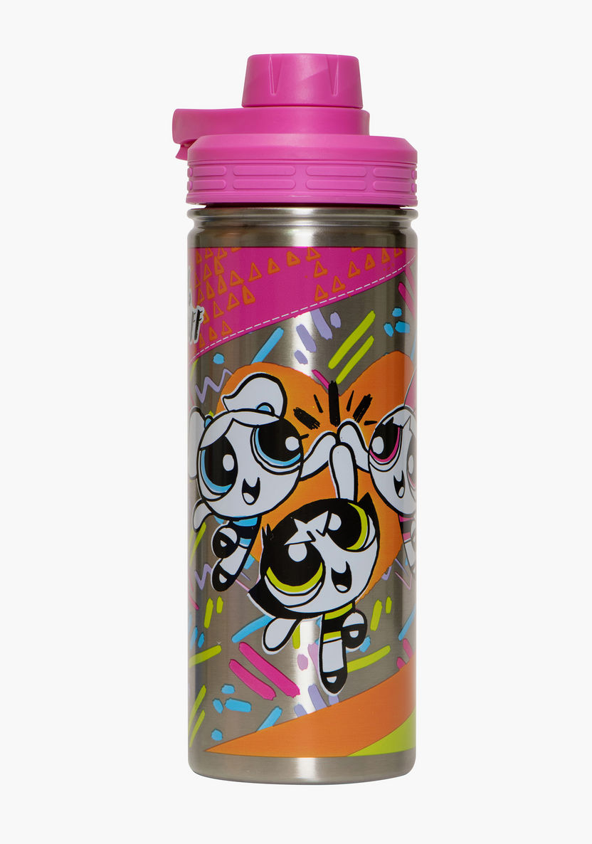 The Powerpuff Girls Print Water Bottle with Lid - 600 ml-Water Bottles-image-0