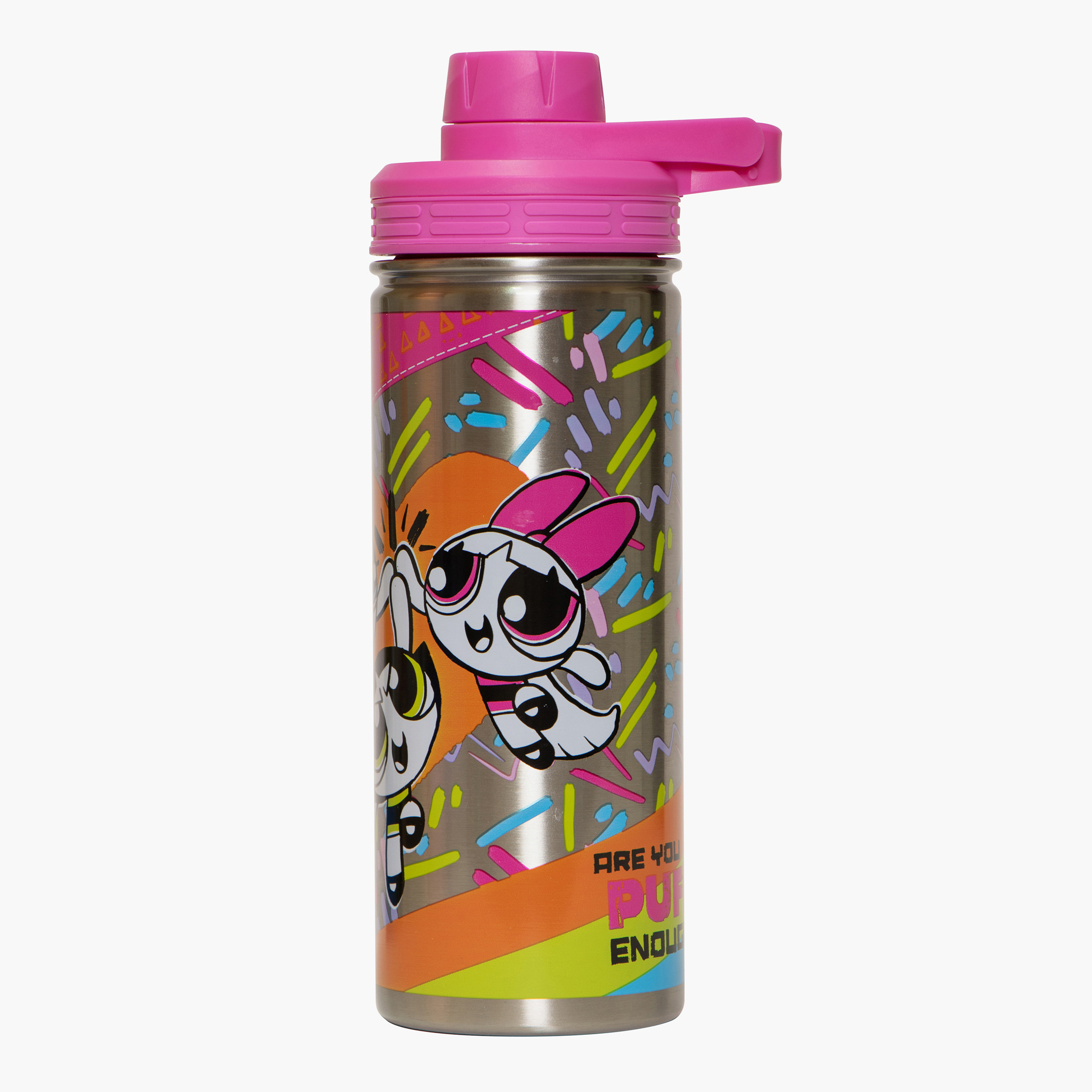 The Powerpuff Girls Print Water Bottle with Lid - 600 ml-school-waterbottles-image-2