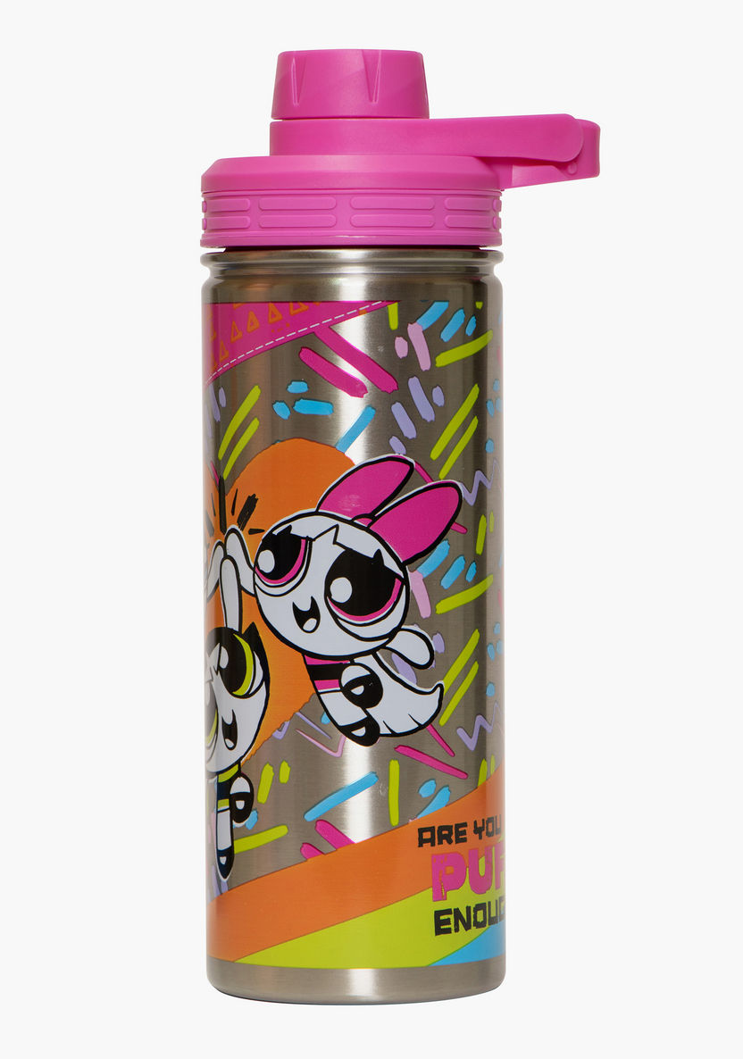 The Powerpuff Girls Print Water Bottle with Lid - 600 ml-Water Bottles-image-1
