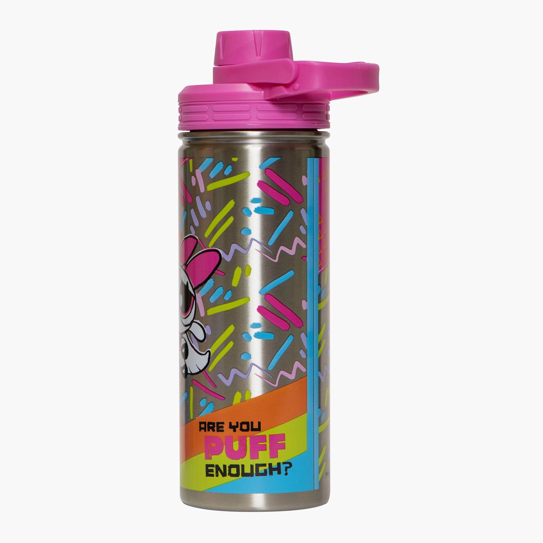 The Powerpuff Girls Print Water Bottle with Lid - 600 ml-school-waterbottles-image-3