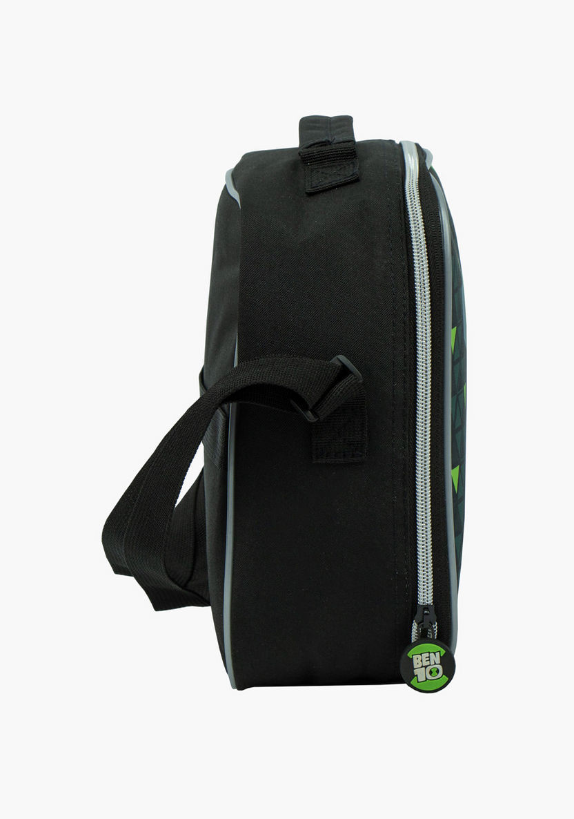Ben 10 Print Lunch Bag with Adjustable Strap and Zip Closure-Lunch Bags-image-2