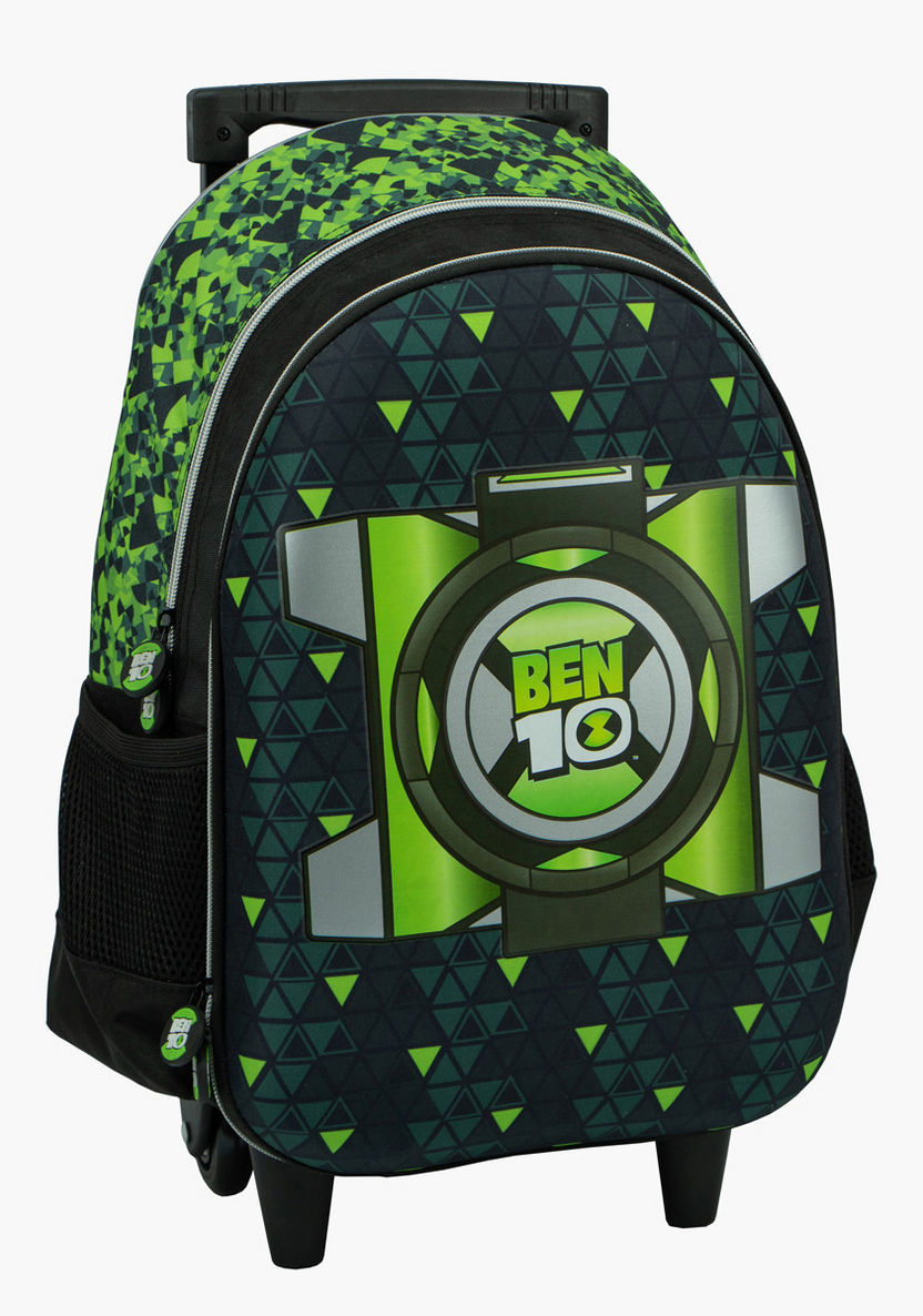 Ben 10 Print Trolley Backpack with Zip Closure - 16 inches-Trolleys-image-0