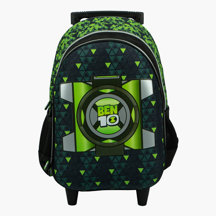 Ben 10 Print Trolley Backpack with Zip Closure - 16 inches