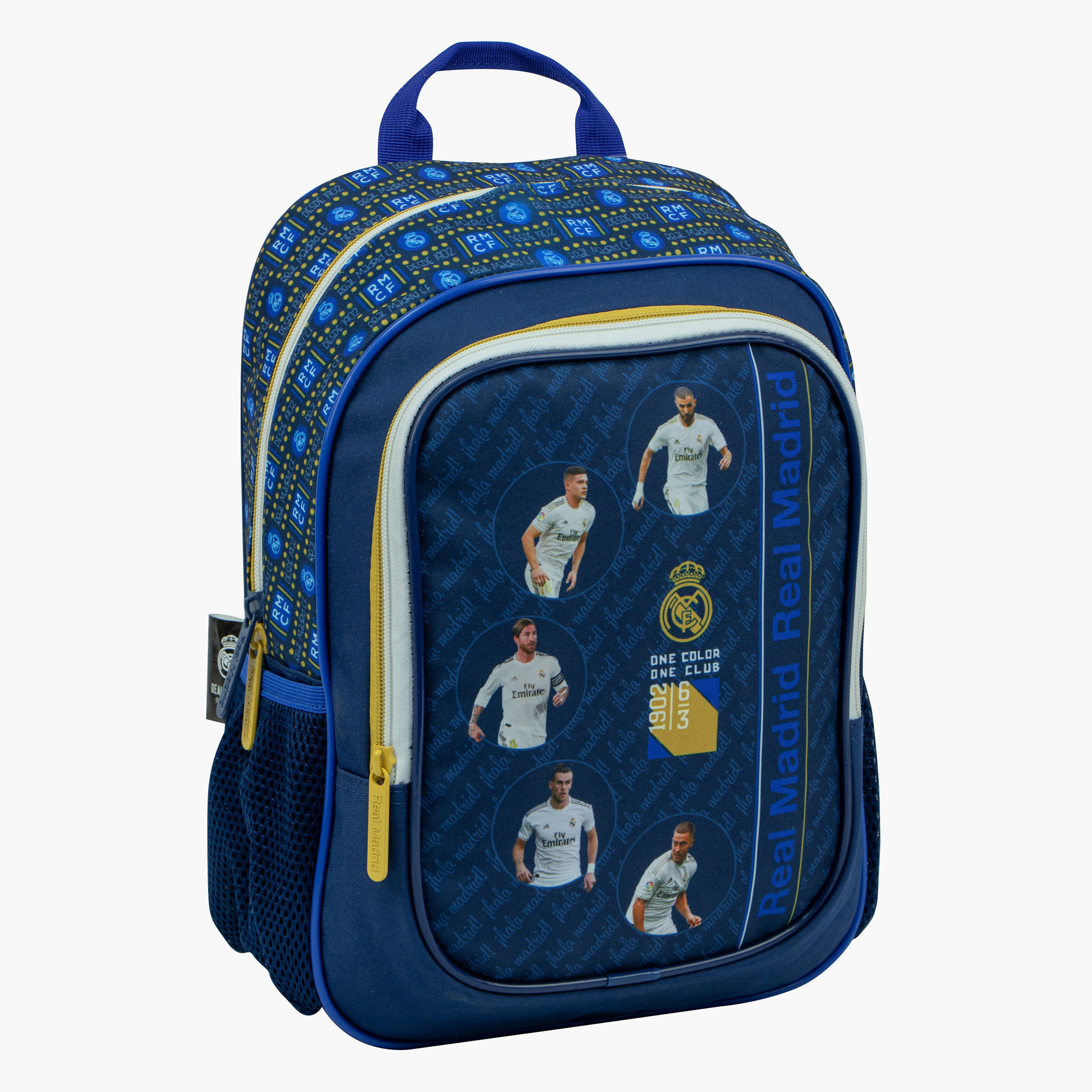 Real Madrid Print Backpack with Adjustable Straps 14 inches