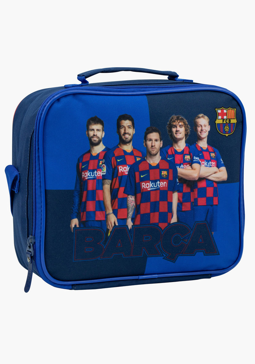Barcelona Print Lunch Bag with Adjustable Strap and Zip Closure-Lunch Bags-image-0