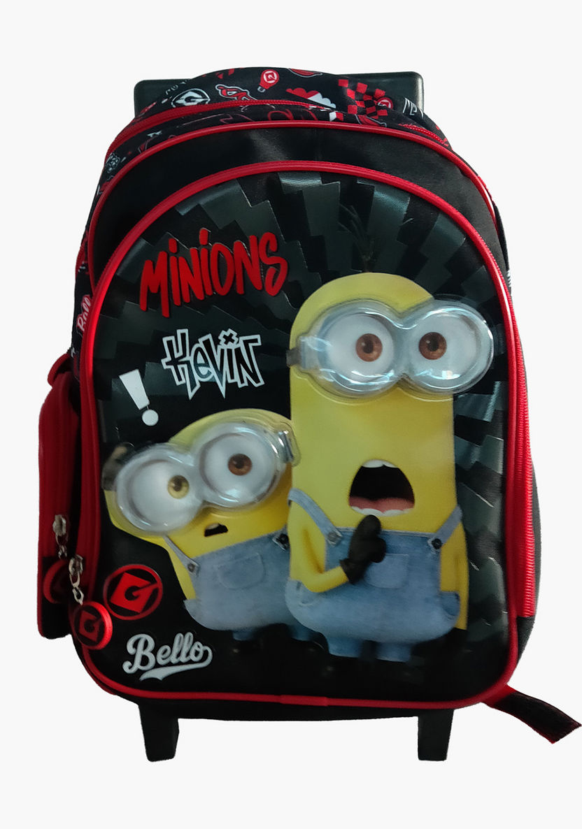 Minions Print Trolley Backpack with Zip Closure - 14 inches-Trolleys-image-0