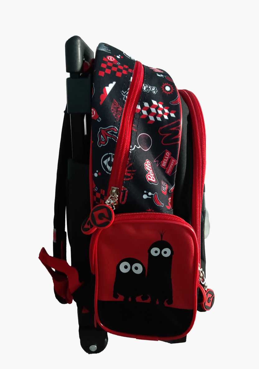 Minions Print Trolley Backpack with Zip Closure - 14 inches-Trolleys-image-1