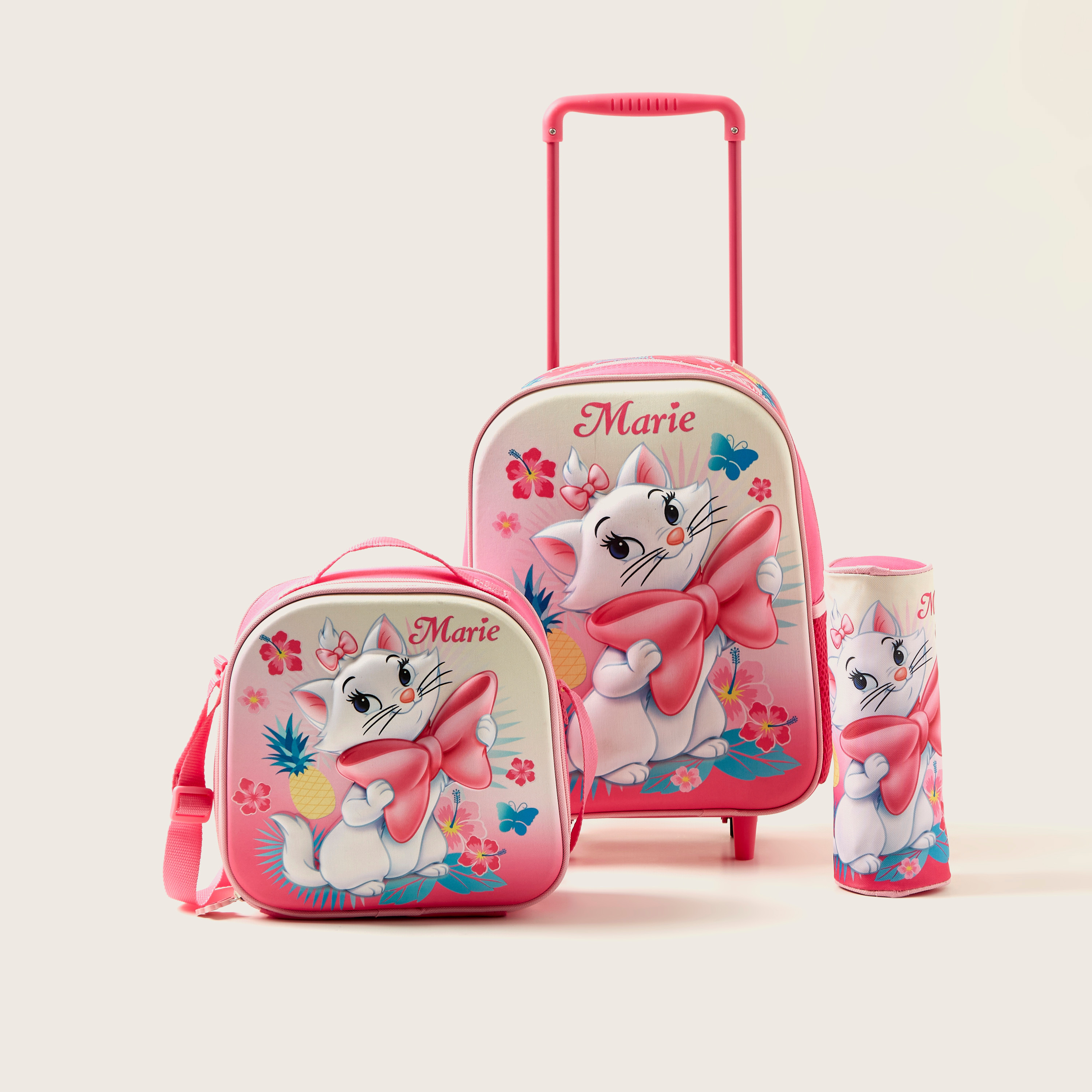 Disney Marie Print 3-Piece Trolley Backpack Set - 12 inches-school-bagsandbackpacks-trolleybags-image-1