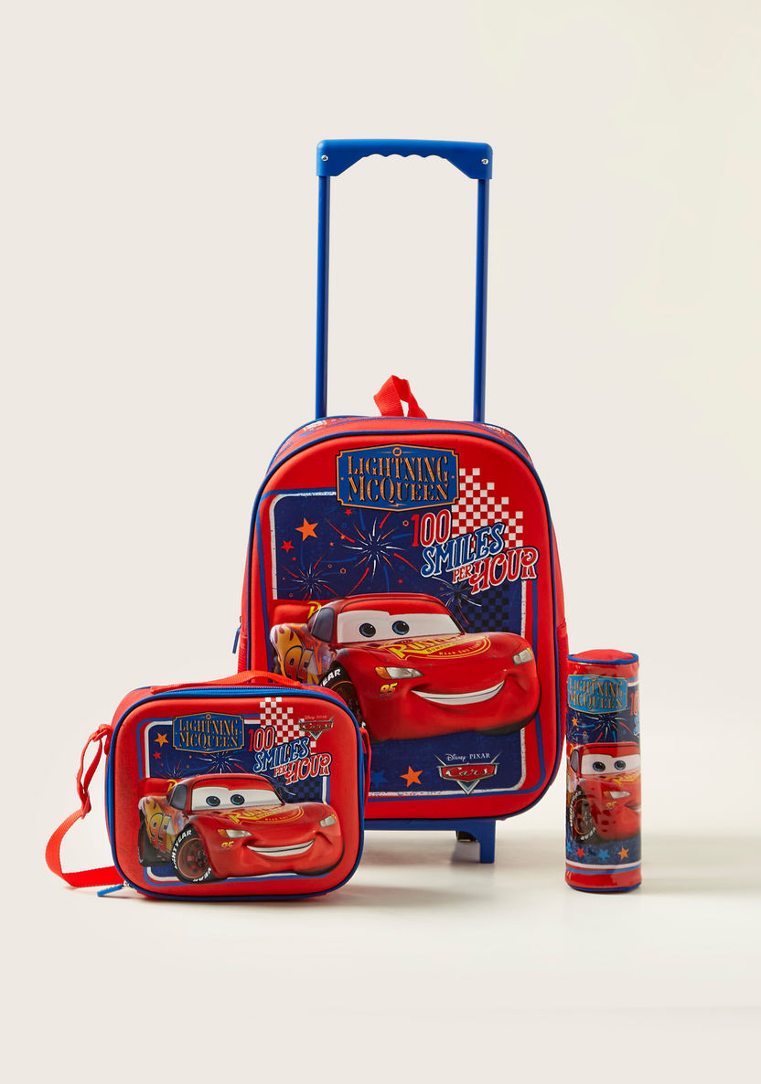 Disney Cars Print 3-Piece Trolley Backpack Set - 16 inches-School Sets-image-0