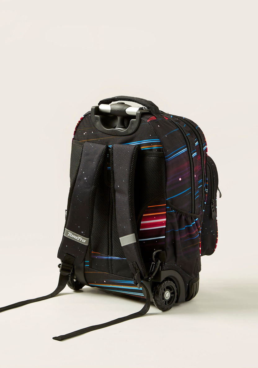Toretto Printed Trolley Backpack with Pencil Case - 14 inches-Trolleys-image-4
