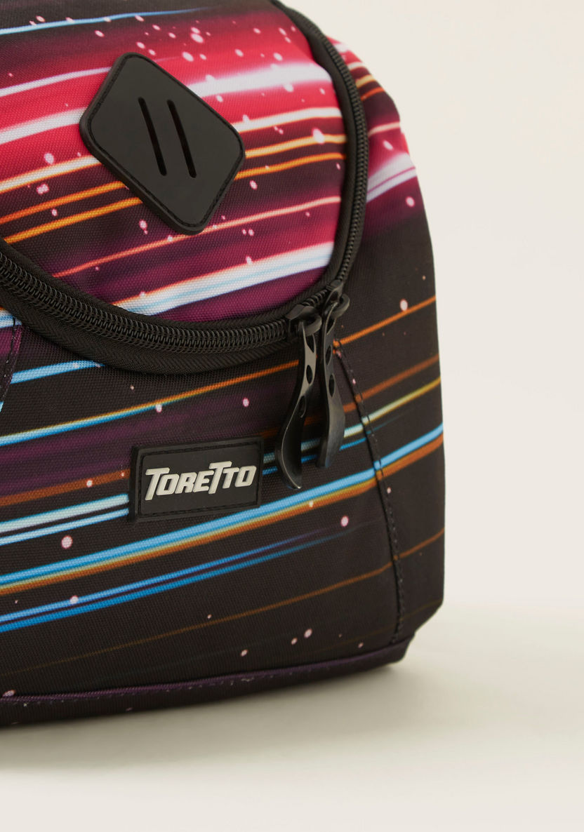 Toretto Printed Lunch Bag with Adjustable Straps and Zip Closure-Lunch Bags-image-3