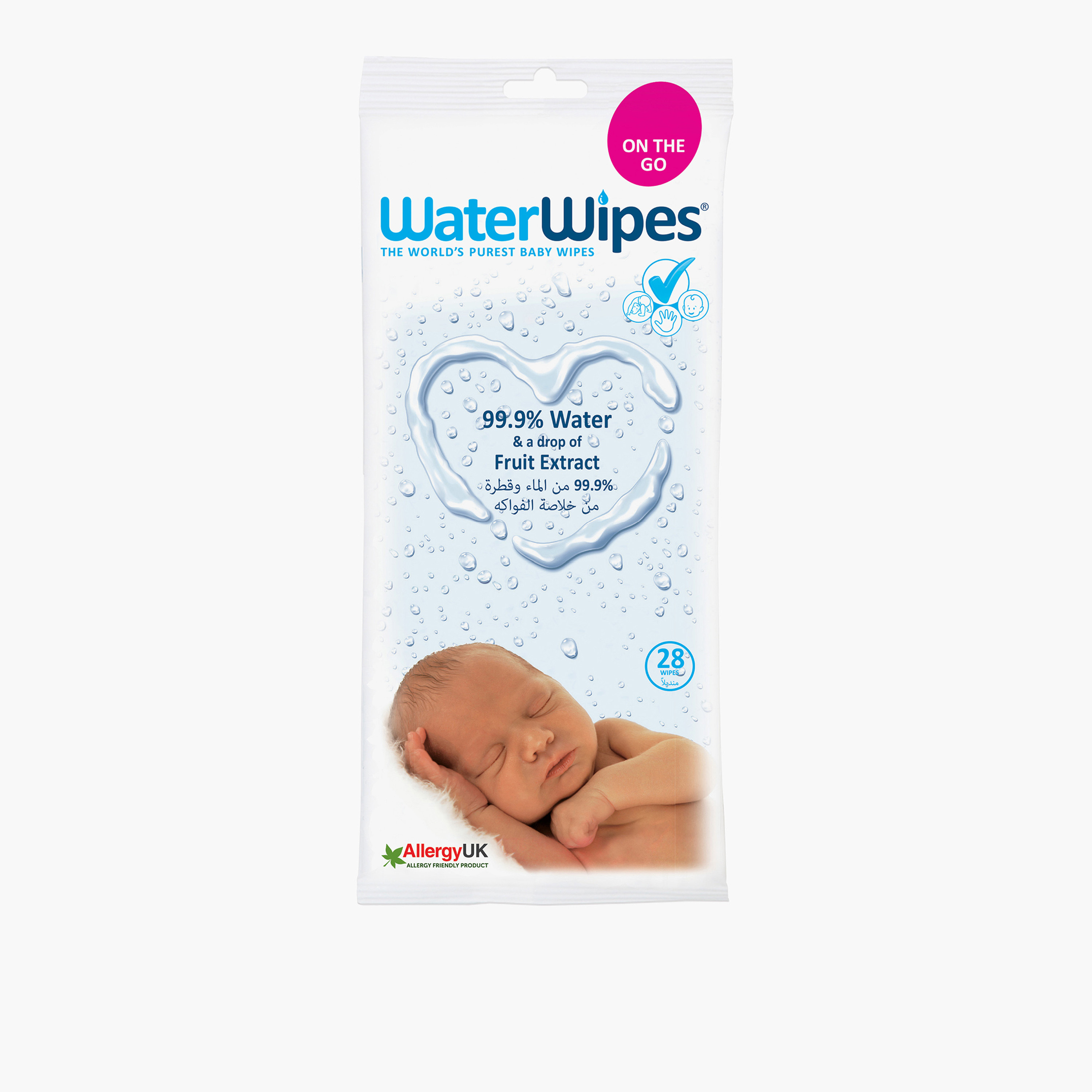 مناديل مبللة للأطفال 28 قطعة من ووتر وايبس أوريجنال-baby-bathandcare-wipes-image-1