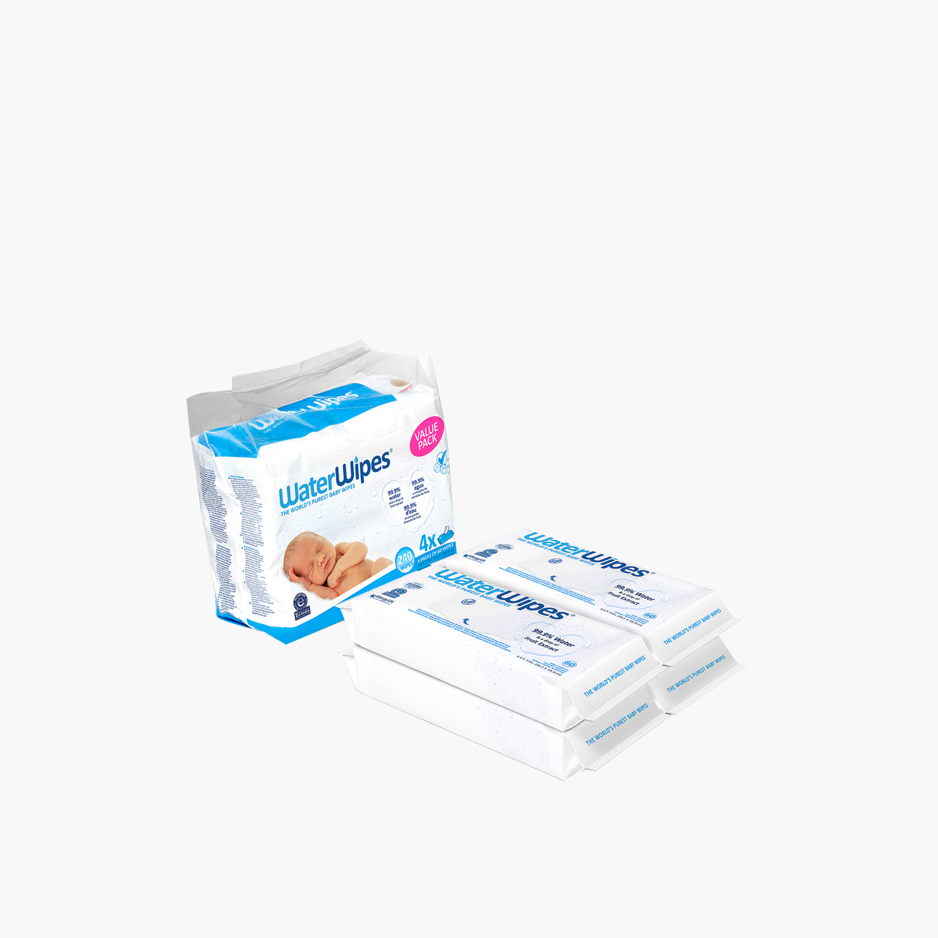 مناديل مبللة للأطفال أوريجينال من ووتر وايبس - عبوة اقتصادية 240 منديلاً-baby-bathandcare-wipes-image-1