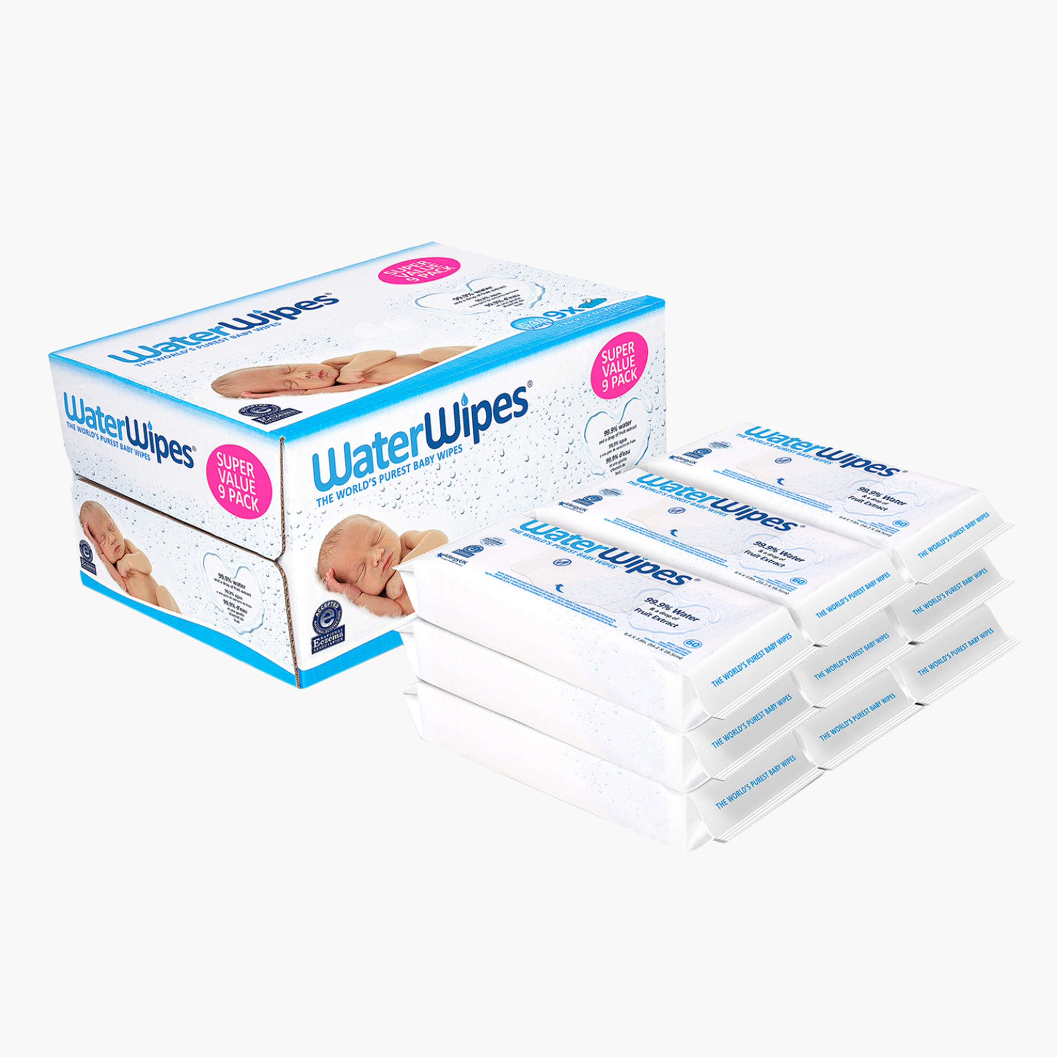 مناديل مبللة للأطفال أوريجينال من ووتر وايبس - عبوة اقتصادية 540 منديلاً-baby-bathandcare-wipes-image-1