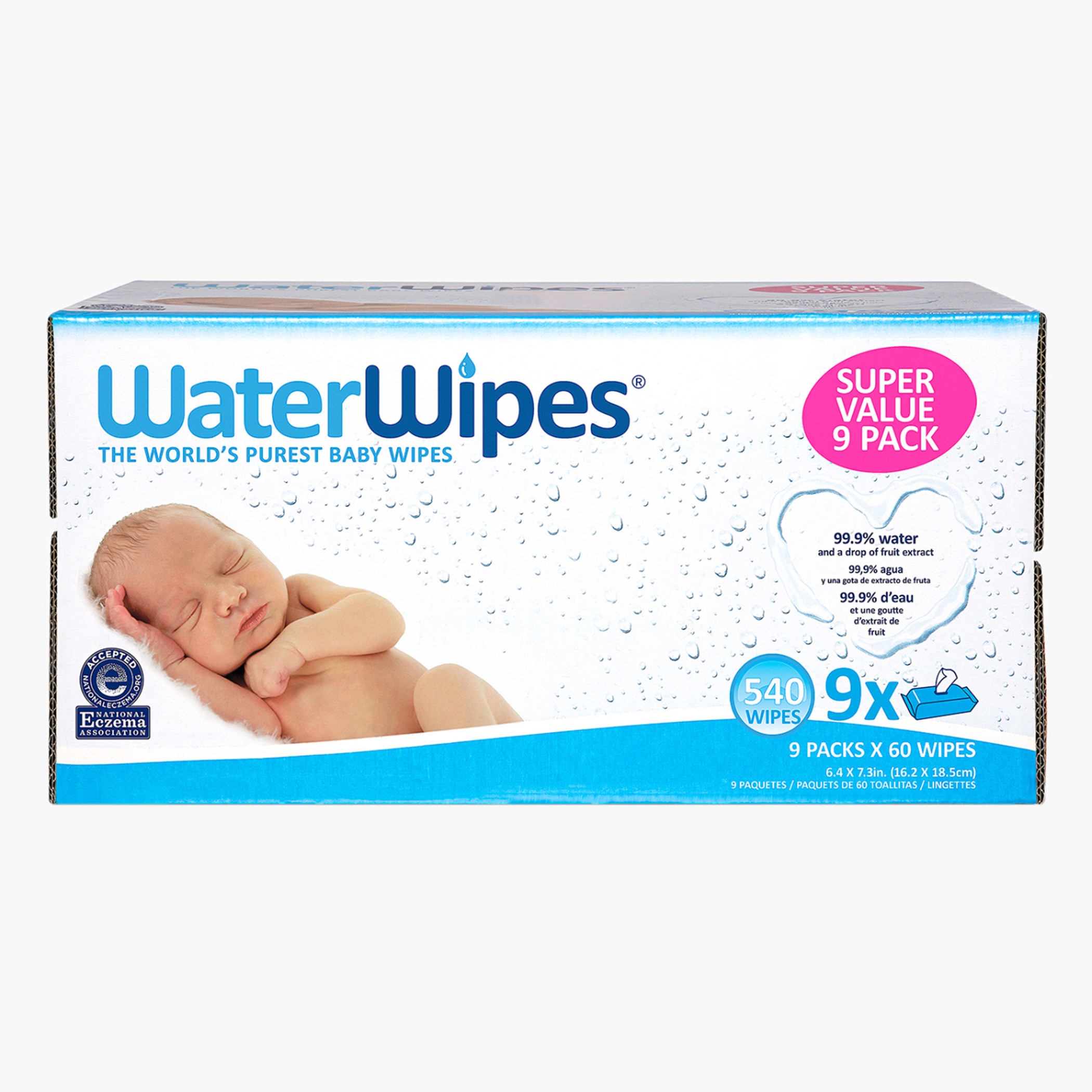 مناديل مبللة للأطفال أوريجينال من ووتر وايبس - عبوة اقتصادية 540 منديلاً-baby-bathandcare-wipes-image-2