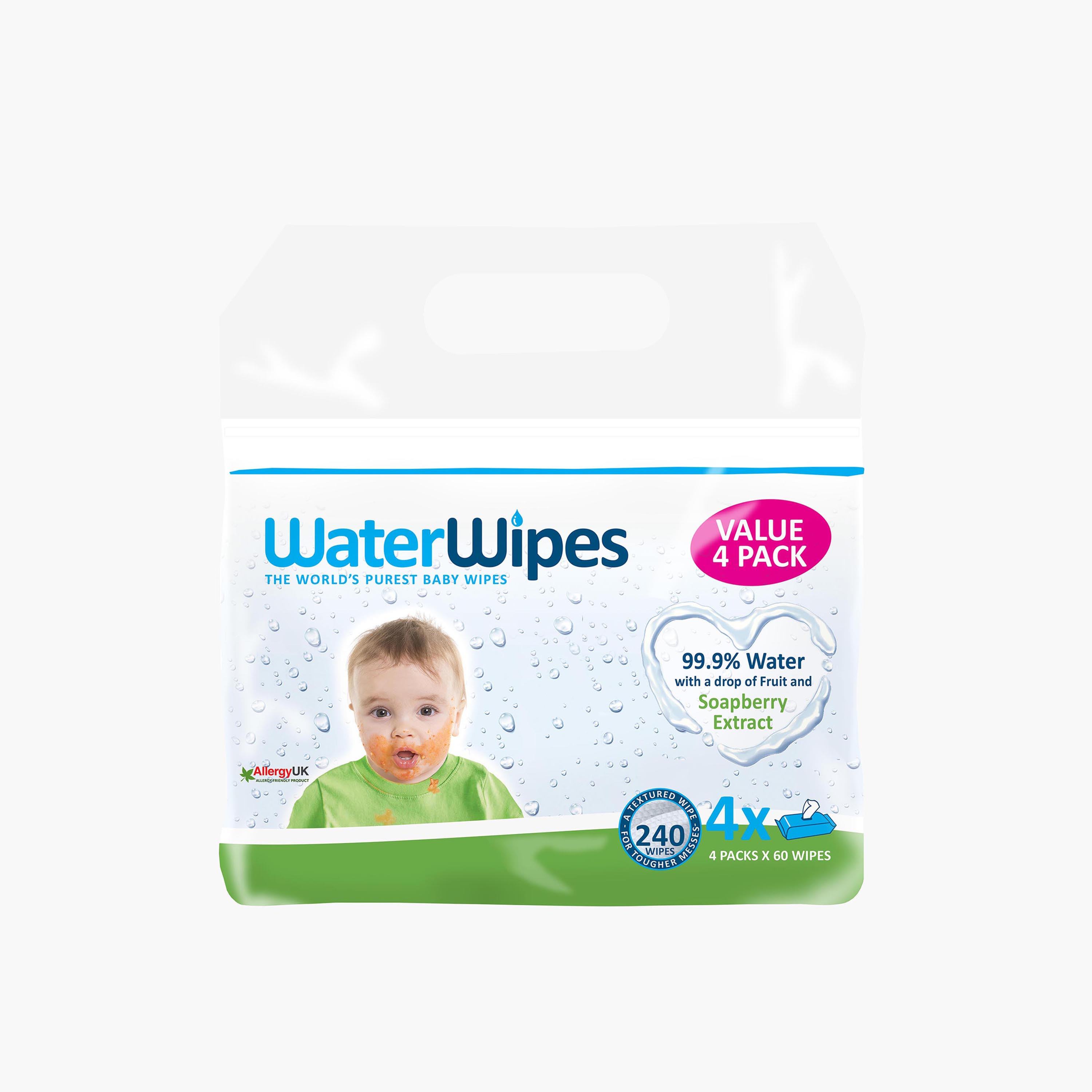 مناديل مبللة للأطفال سوب بيري  من ووتر وايبس - عبوة اقتصادية 240 منديلاً-baby-bathandcare-wipes-image-2