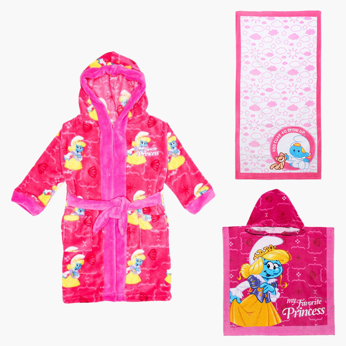 Smurfs Print 3-Piece Bath Set-baby-bathandcare-towels-image-1