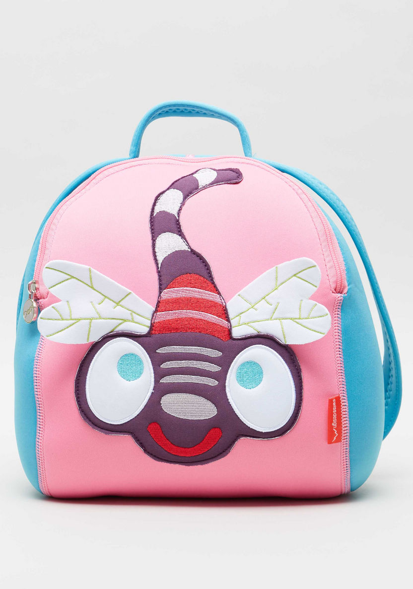 OOPS Textured Backpack with Applique Detail - 12 inches-Backpacks-image-0