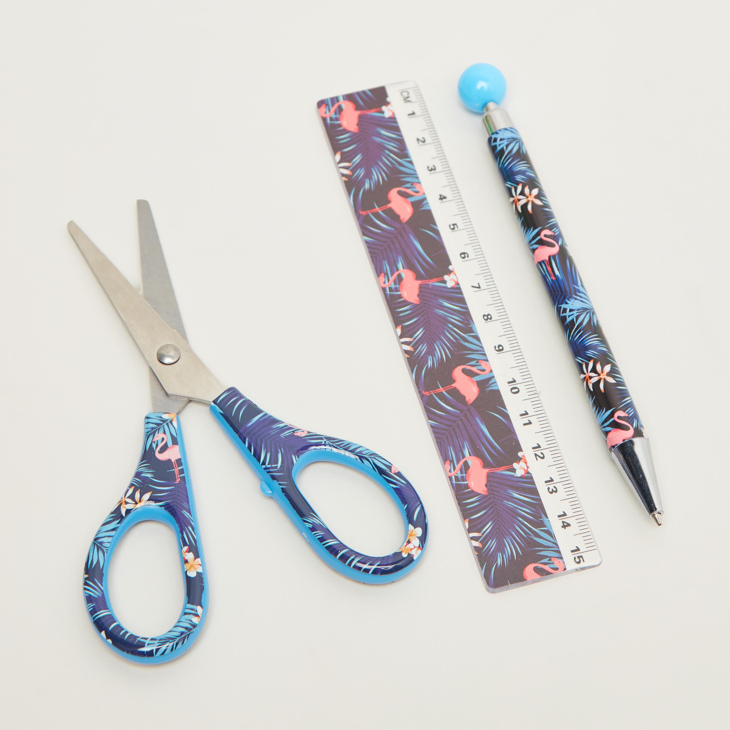 Flamingo Print 7-Piece Stationery Set-school-stationery-sets-image-3