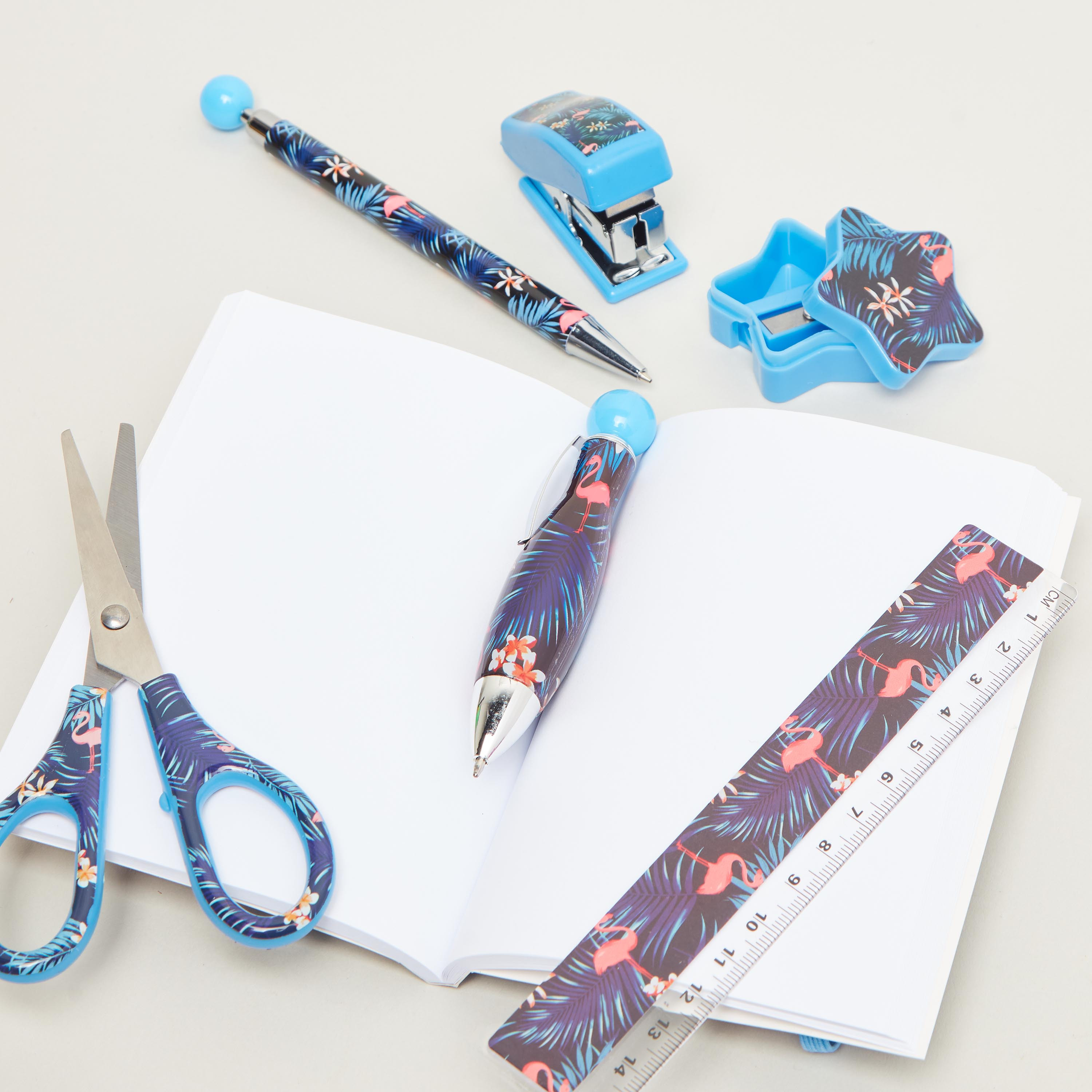 Flamingo Print 7-Piece Stationery Set-school-stationery-sets-image-5