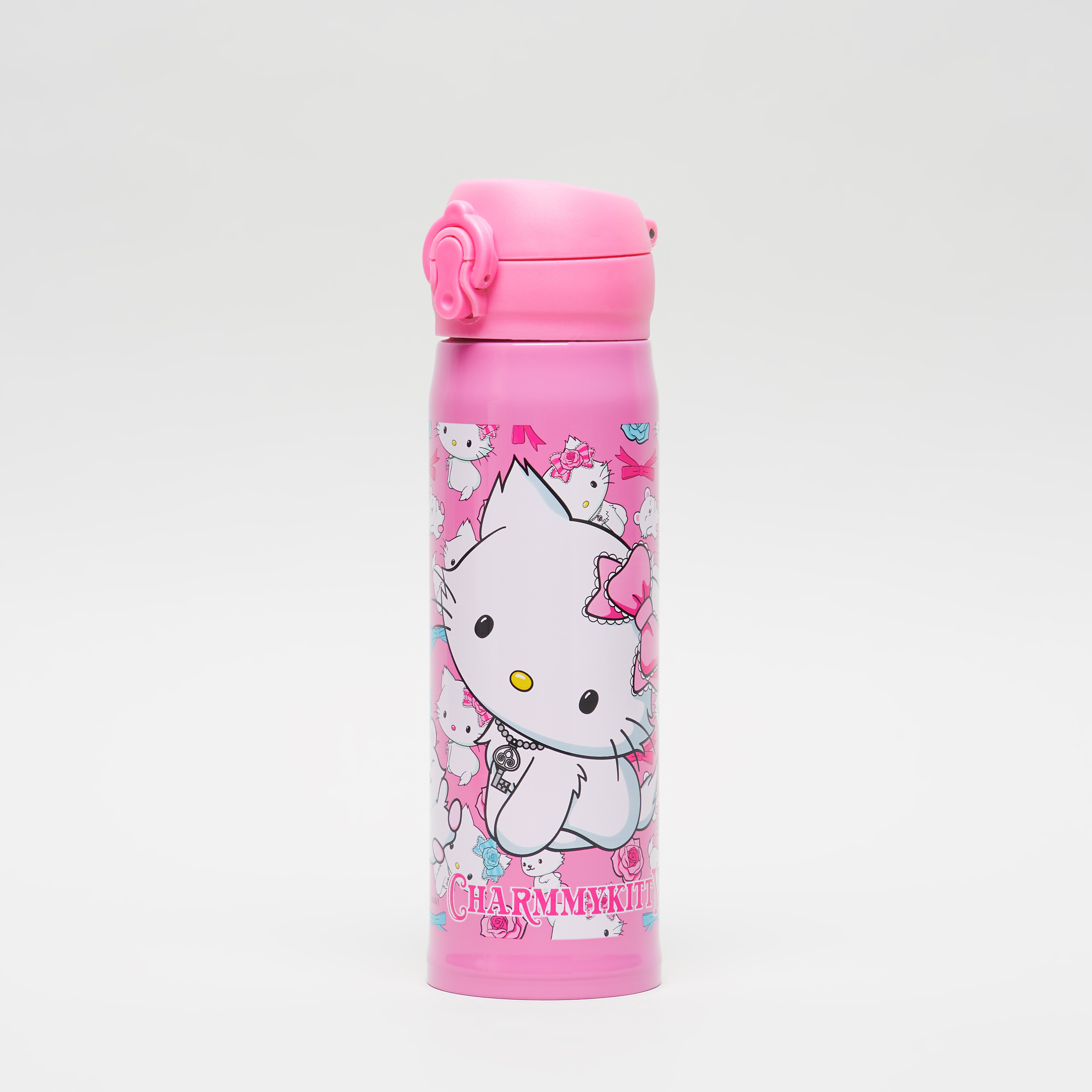 Charmmy Kitty Print Water Bottle with Flip Cap-school-waterbottles-image-1