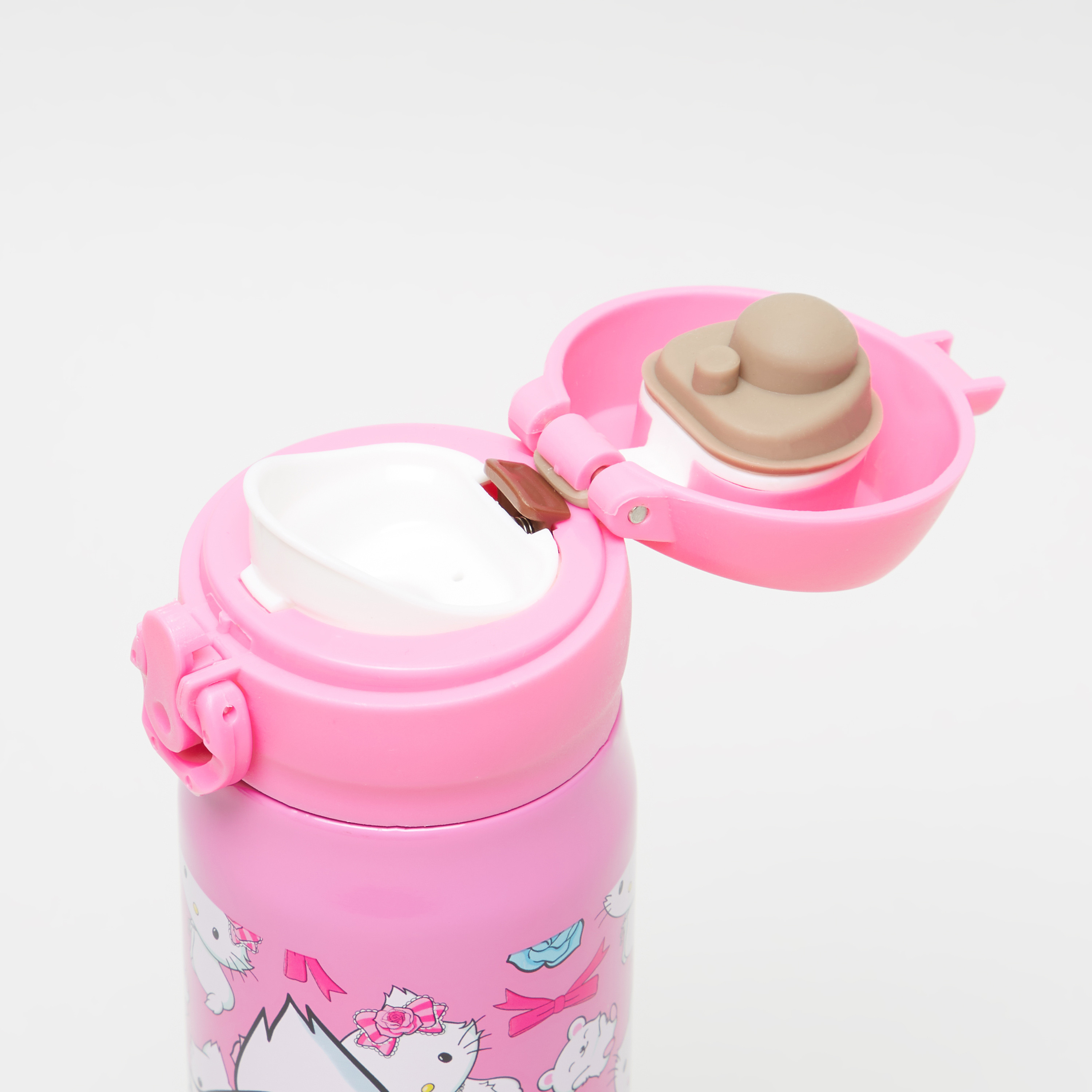 Charmmy Kitty Print Water Bottle with Flip Cap-school-waterbottles-image-2