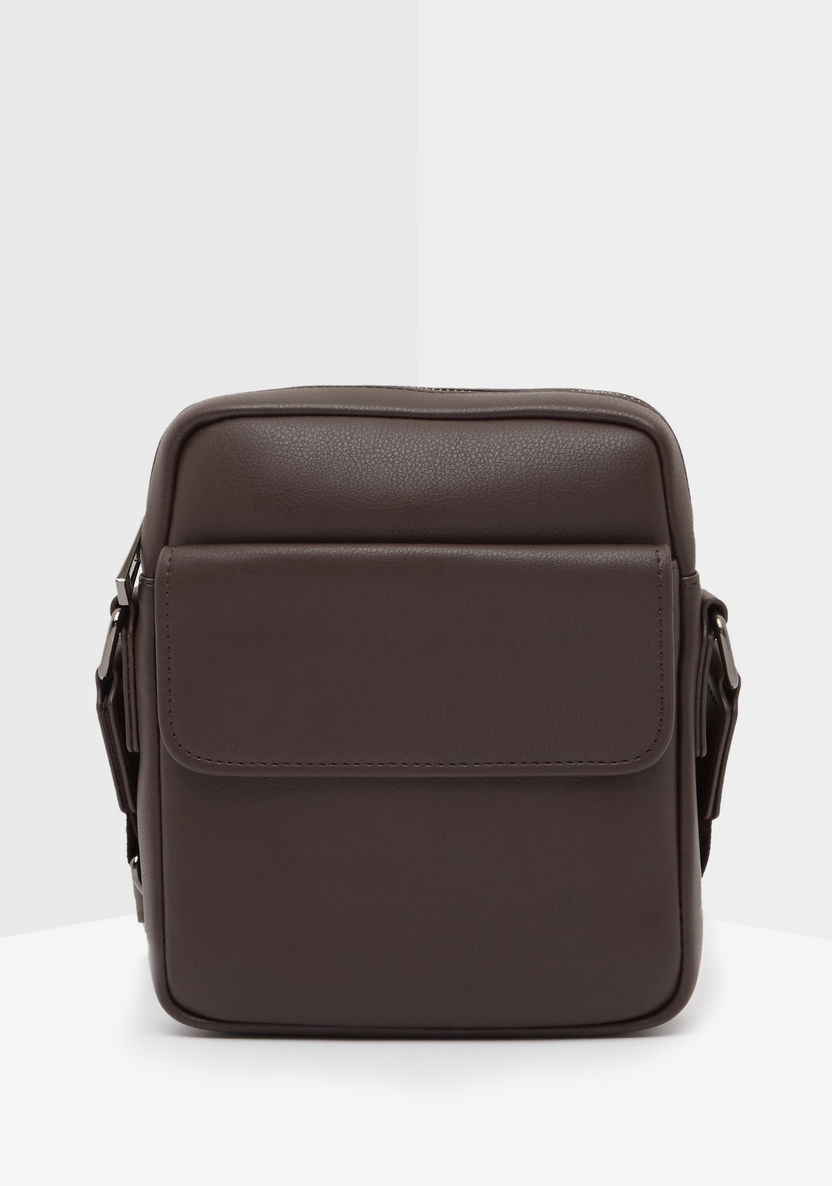 Duchini Messenger Bag with Adjustable Strap and Zip Closure-Men%27s Handbags-image-0