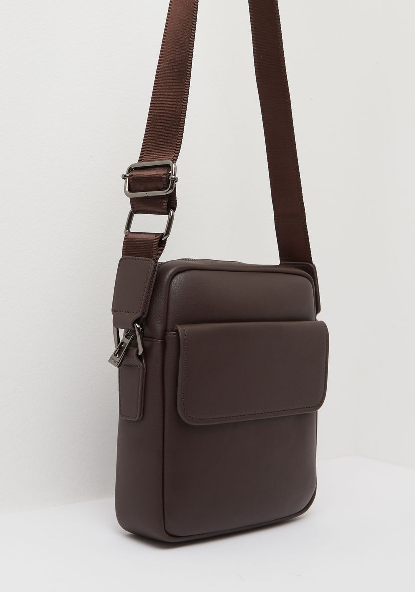 Duchini Messenger Bag with Adjustable Strap and Zip Closure-Men%27s Handbags-image-1