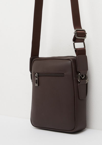 Duchini Messenger Bag with Adjustable Strap and Zip Closure-Men%27s Handbags-image-2