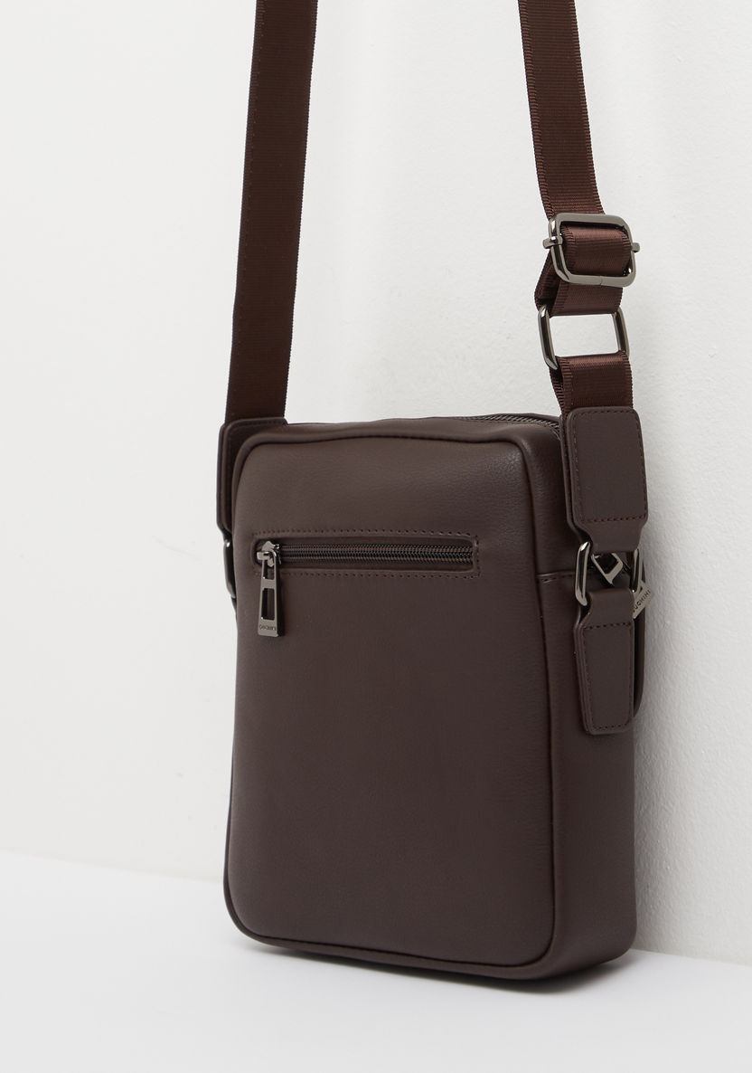 Duchini Messenger Bag with Adjustable Strap and Zip Closure-Men%27s Handbags-image-2