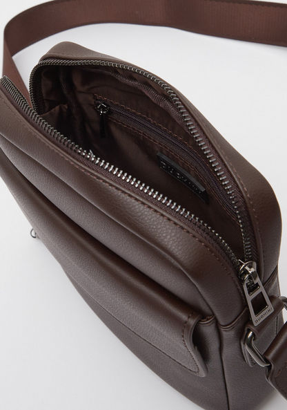 Duchini Messenger Bag with Adjustable Strap and Zip Closure-Men%27s Handbags-image-3