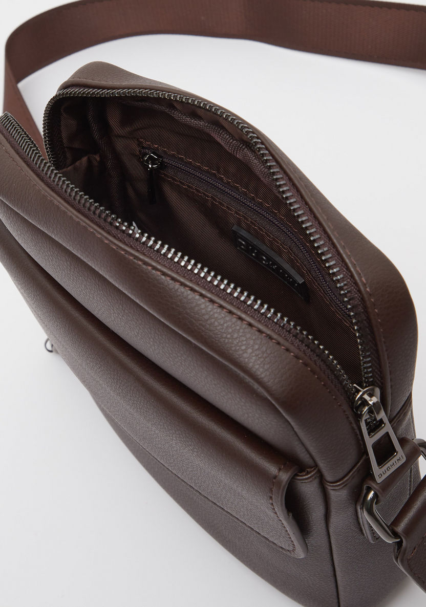 Duchini Messenger Bag with Adjustable Strap and Zip Closure-Men%27s Handbags-image-3