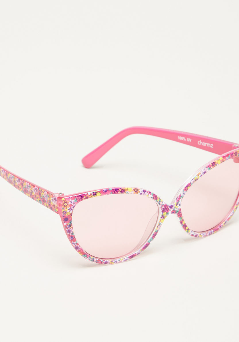 Charmz Full Rim Floral Print Sunglasses with Nose Pads-Sunglasses-image-0