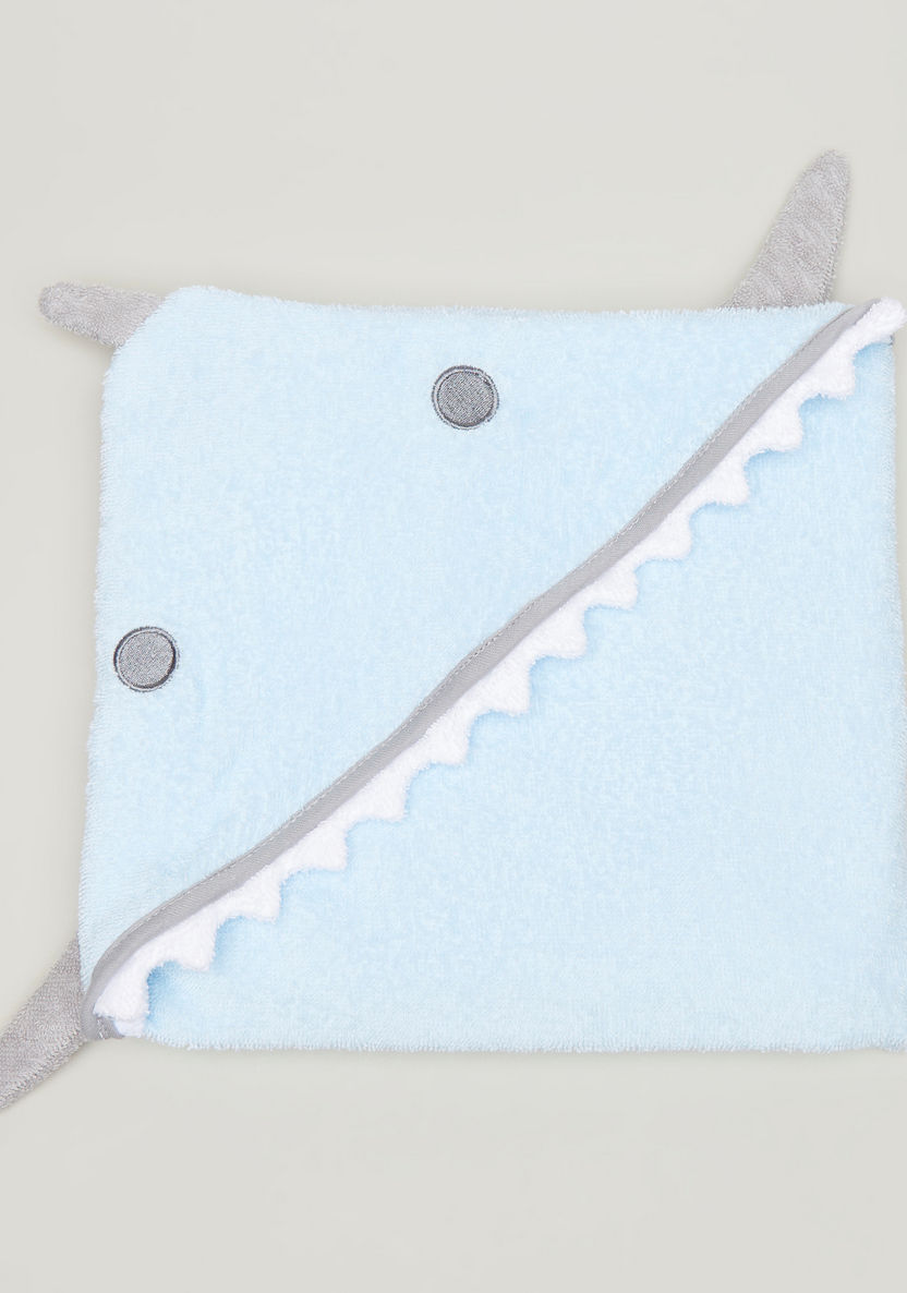 Juniors Shark Towel with Hood - 80x80 cms-Towels and Flannels-image-0