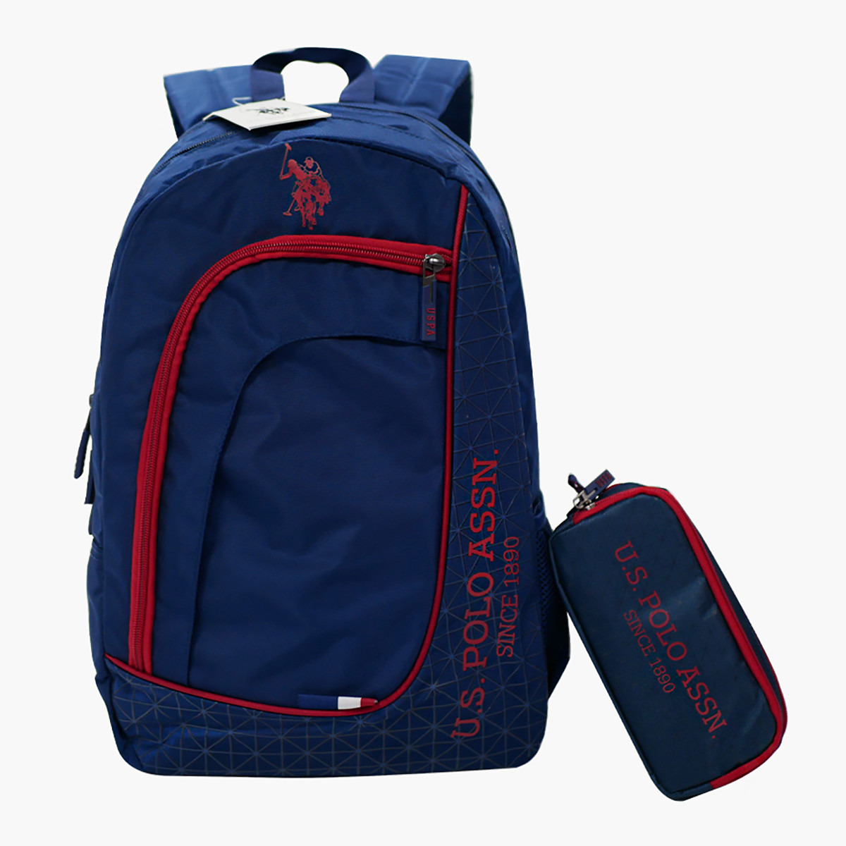 شنطة ظهر سادة مع مقلمة من يو أس بولو - 20 بوصة-school-bagsandbackpacks-backpacks-image-1
