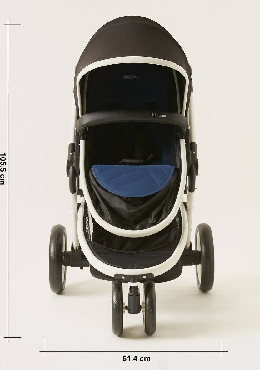 Giggles Fountain Black Baby Stroller with Sun Canopy (Upto 3 years)-Strollers-image-11
