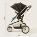 Giggles Fountain Black Baby Stroller with Sun Canopy (Upto 3 years)-Strollers-thumbnail-12