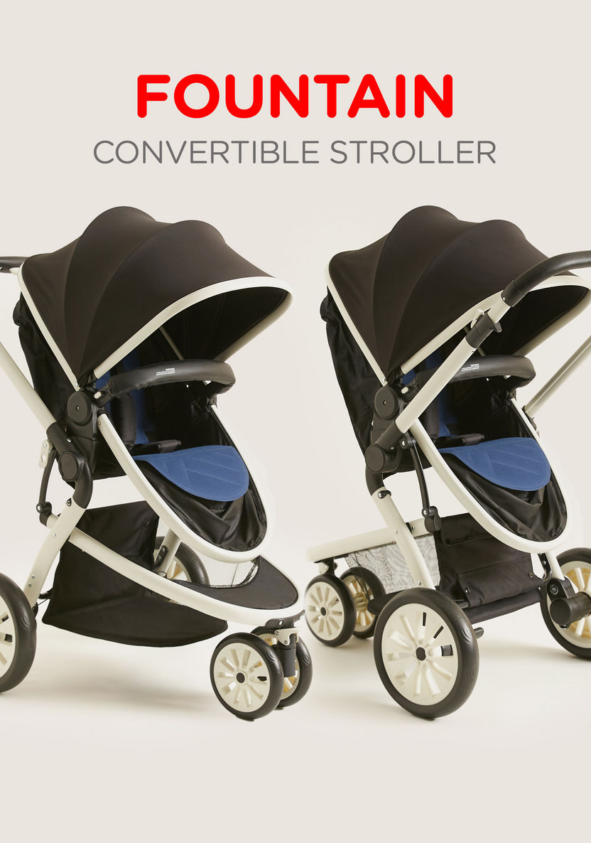 Giggles Fountain Black Baby Stroller with Sun Canopy (Upto 3 years)-Strollers-image-7