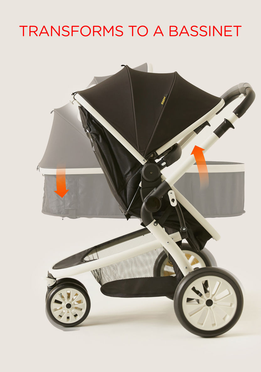 Giggles Fountain Black Baby Stroller with Sun Canopy (Upto 3 years)-Strollers-image-8