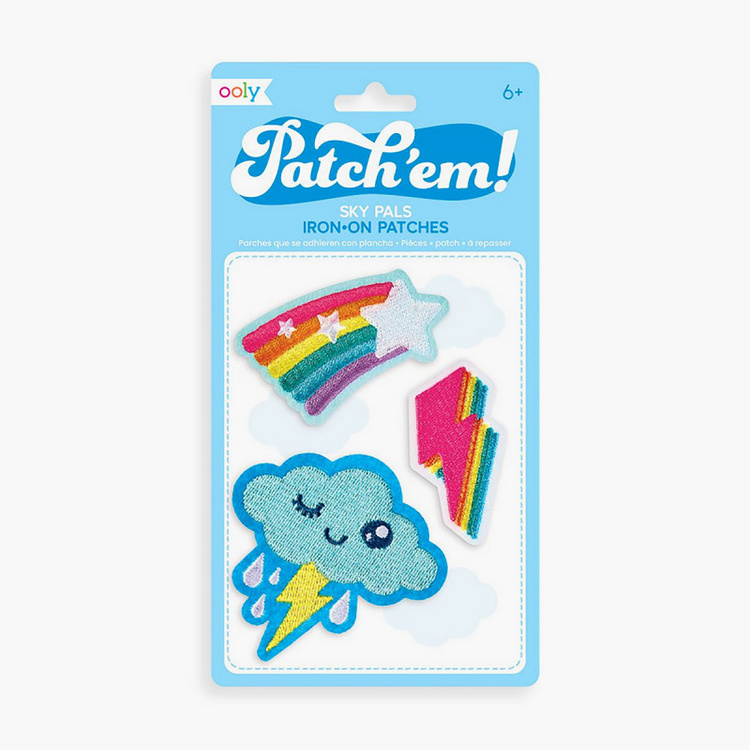Ooly Patch'em Sky Pals Iron-On Embroidered Patch Set