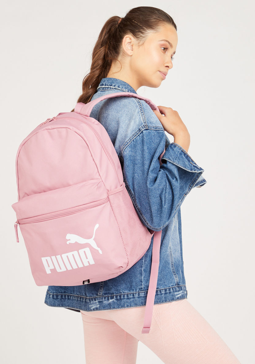 PUMA Printed Backpack with Adjustable Shoulder Straps-Girl%27s Backpacks-image-1