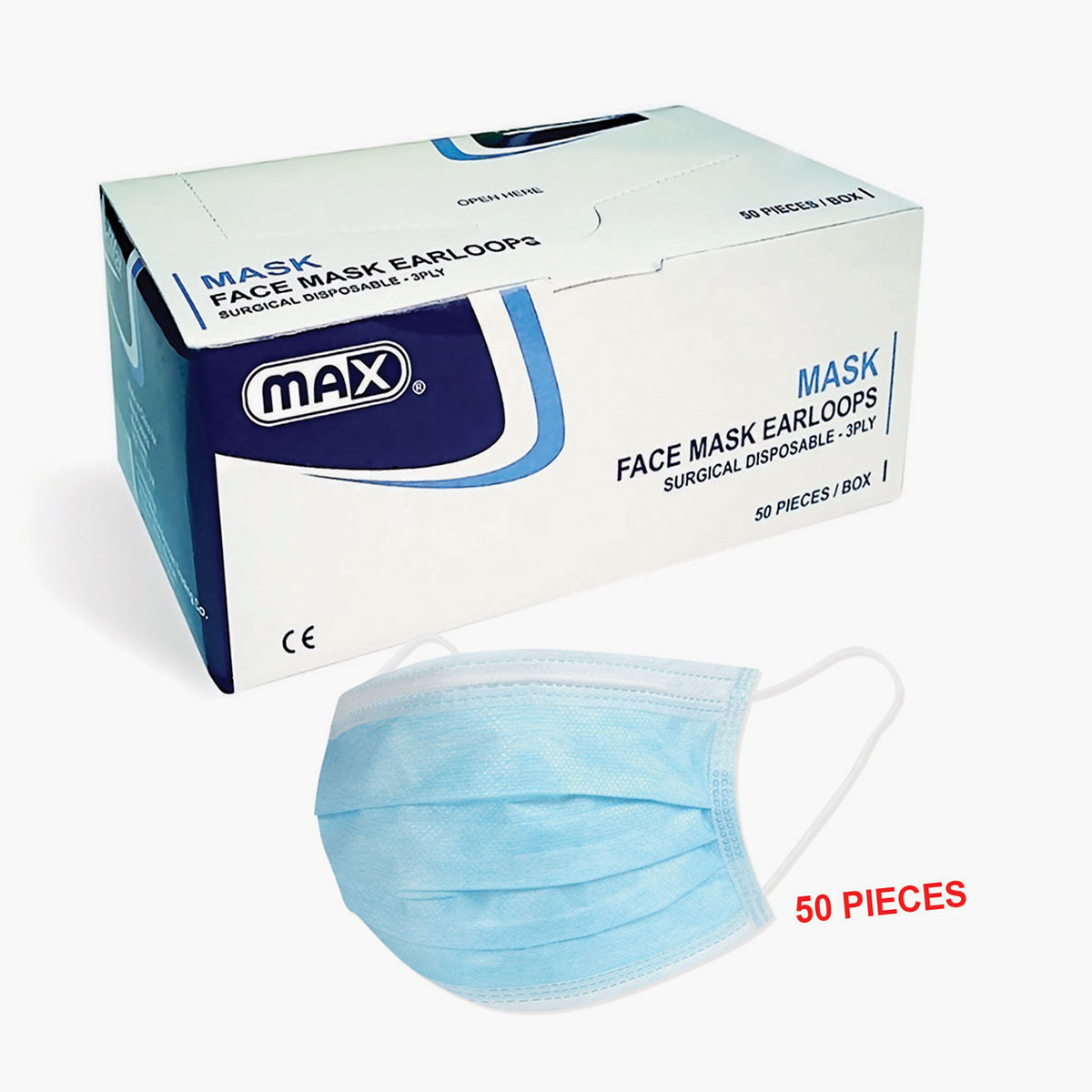 كمامات جراحية بثلاثة طبقات للاستعمال مرة واحدة من ماكس - عبوة 50 قطعة-baby-healthandsafety-facemasks-image-7