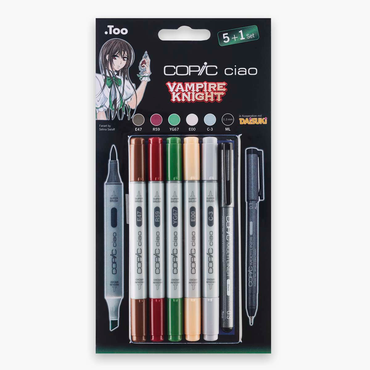 طقم أقلام ألوان ماركر فامبير نايت 5+1 من كوبيك تشاو-school-stationery-accessories-image-1