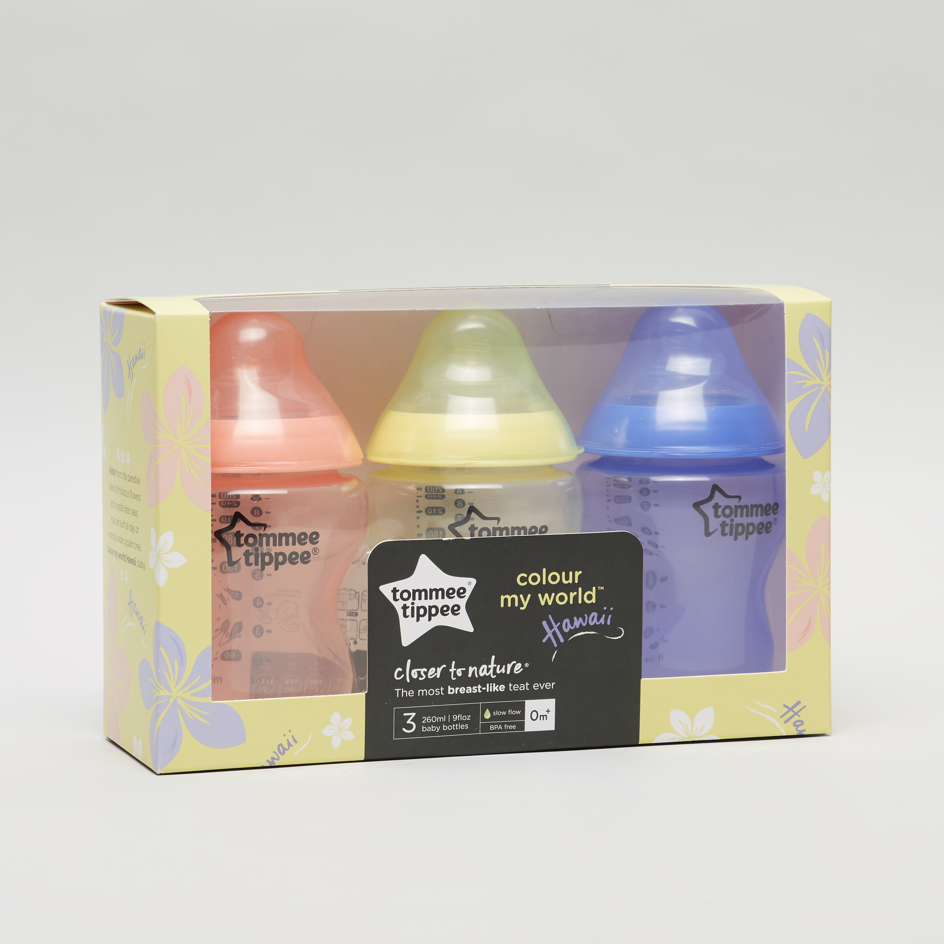 Tommee Tippee 3-Piece Colour My World Feeding Bottle - 260 ml-baby-feeding-feedingbottles-bottlesandteats-image-1