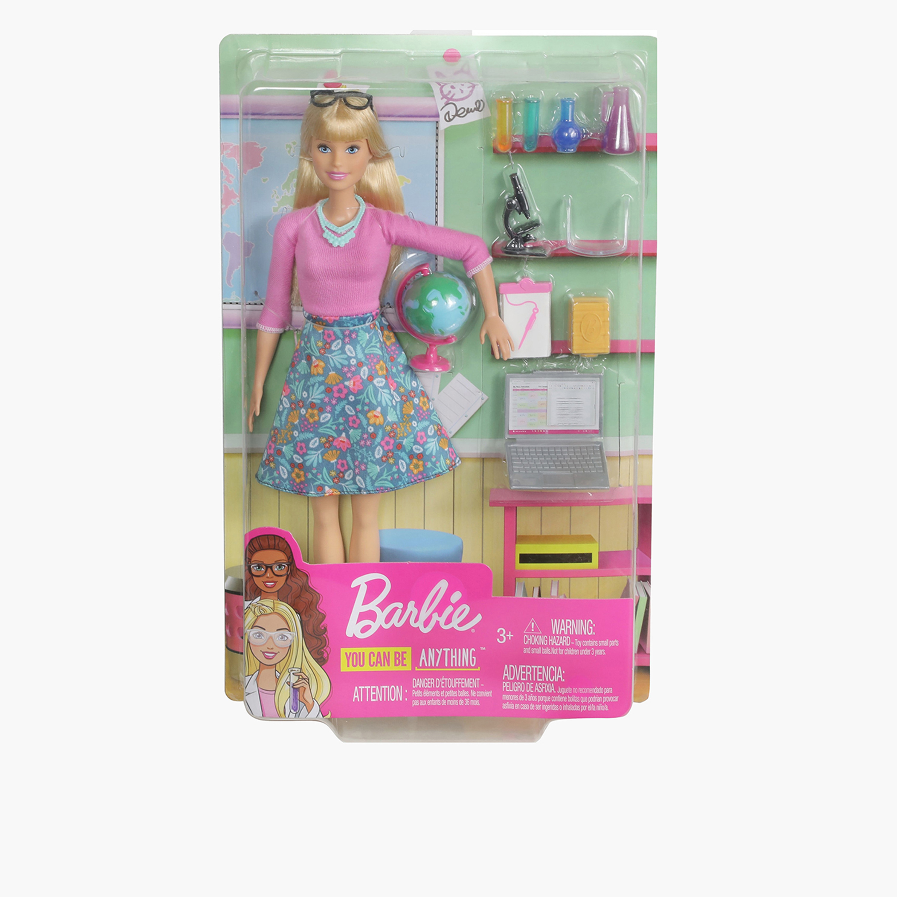 BARBIE Teacher Doll, with 10 Accessories, Includes Spinning Globe and Laptop, Gift for 3-7 Year Olds-toys-dollsandplaysets-dollplaysets-image-1