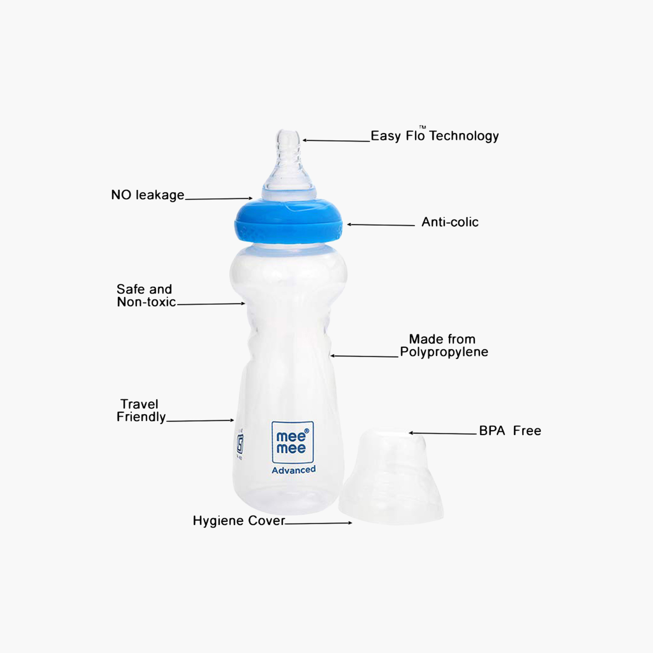 Mee Mee Advanced Milk-Safe Baby Feeding Bottle - 250 ml-baby-feeding-feedingbottles-bottlesandteats-image-3