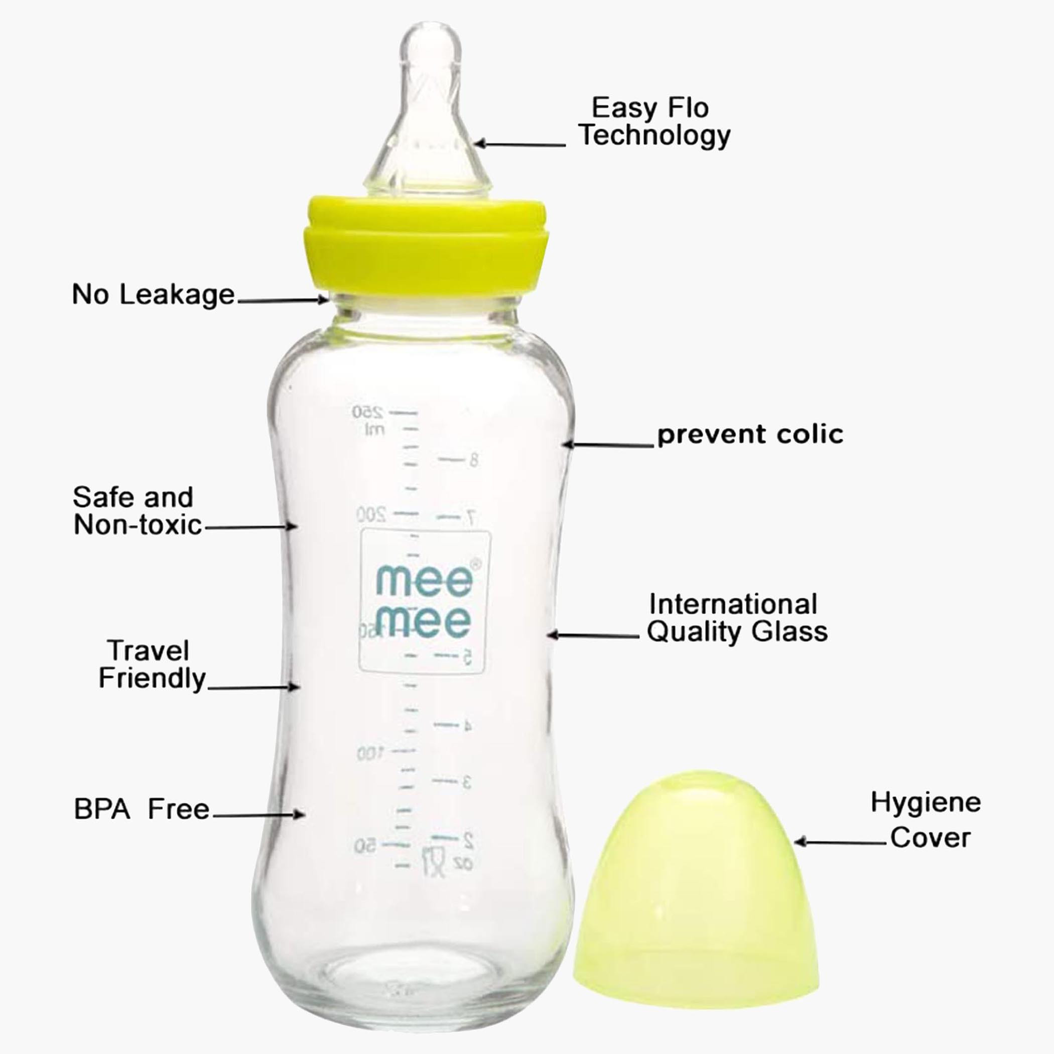 MeeMee Premium Glass Feeding Bottle - 250 ml-baby-feeding-feedingbottles-bottlesandteats-image-3